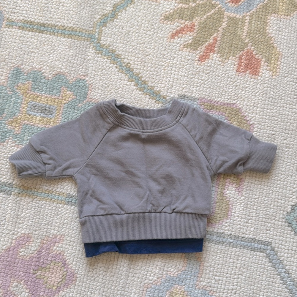 0-3 Month Gray Sweatshirt with Elbow Pads